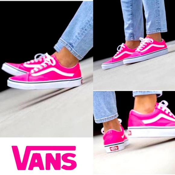 neon knockout pink vans